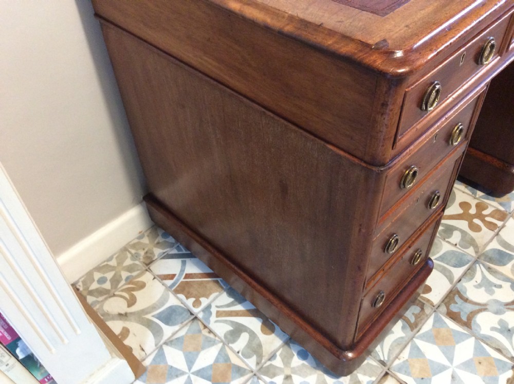 A 19thC 9 drawer pedestal desk View XIII