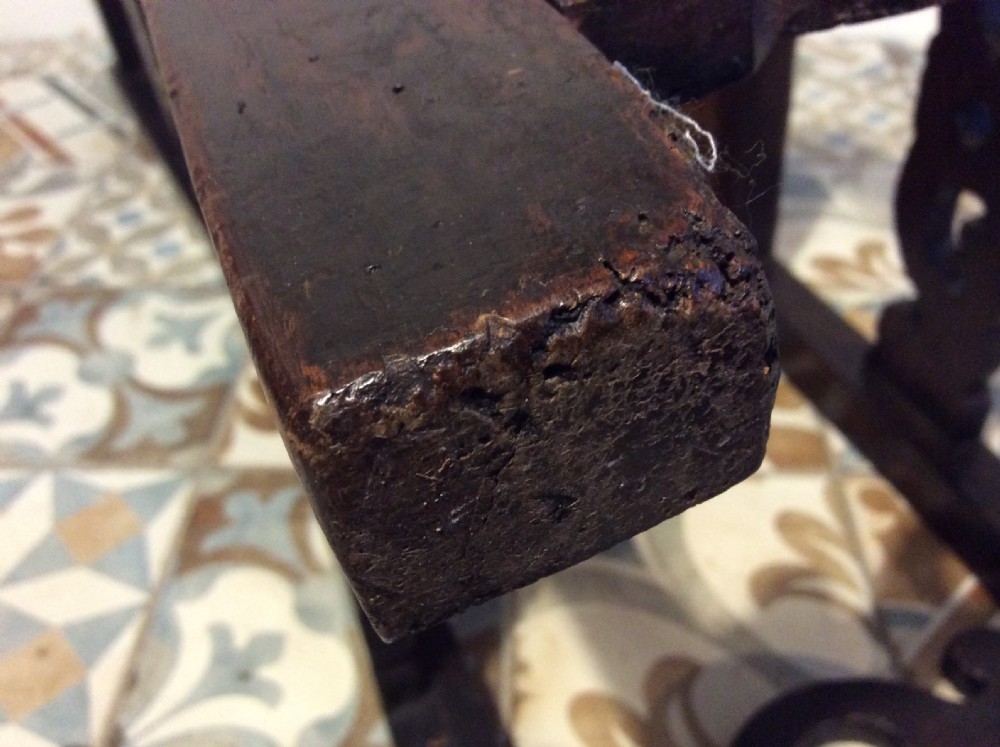 A 17thC Spanish walnut hall chair View XI