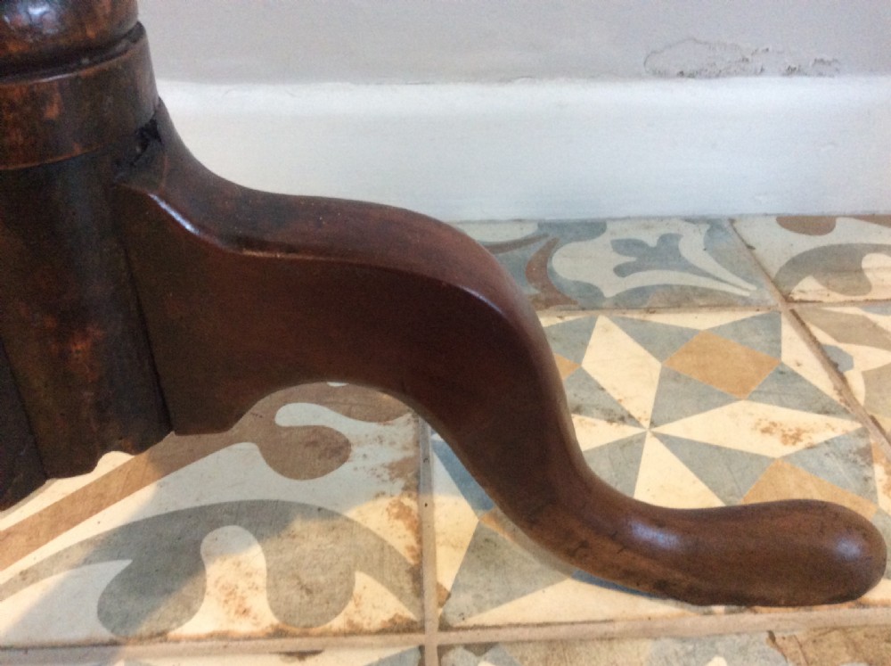 An 18thC oak & elm tripod wine table View XVI