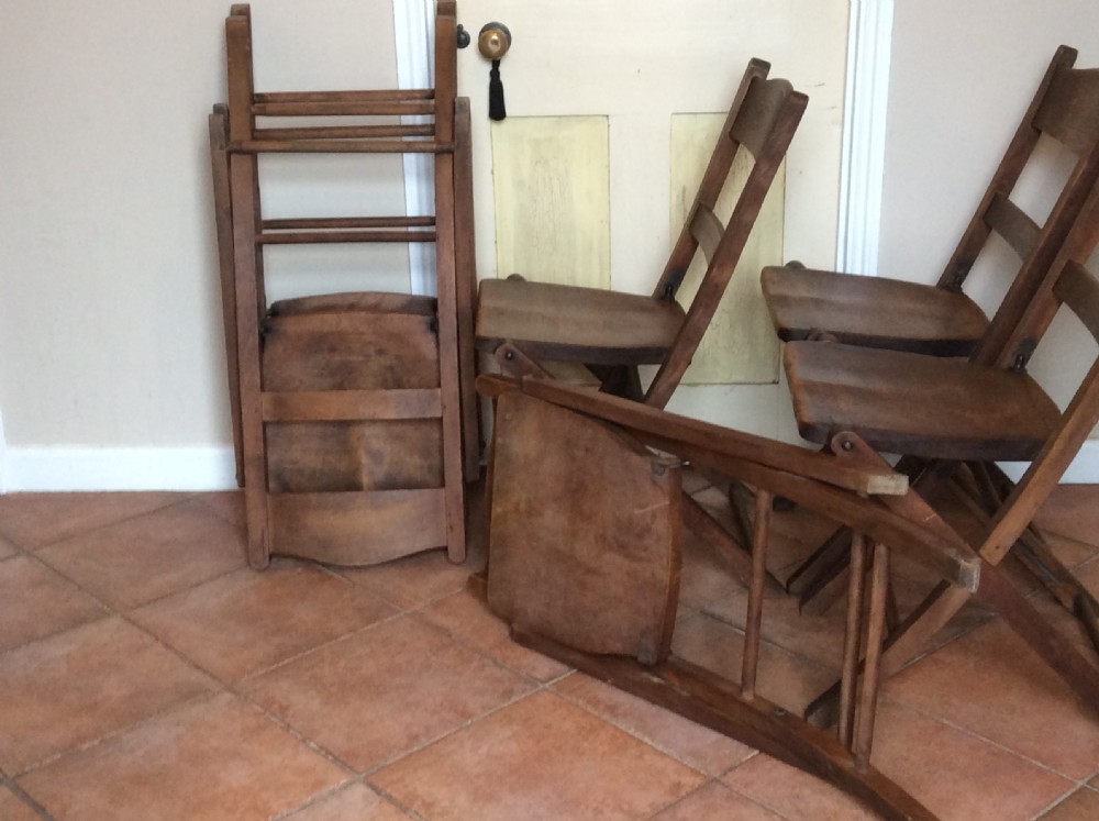 Six elm & beech folding kitchen chairs View IX
