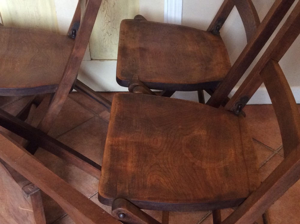 Six elm & beech folding kitchen chairs View XI