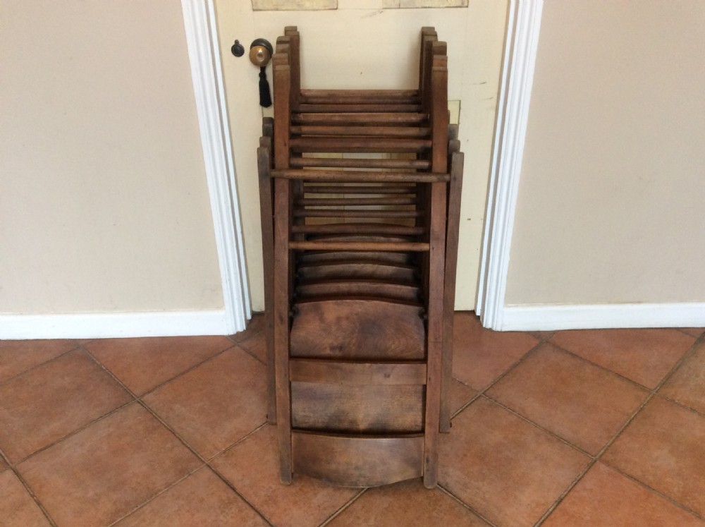 Six elm & beech folding kitchen chairs View XIII