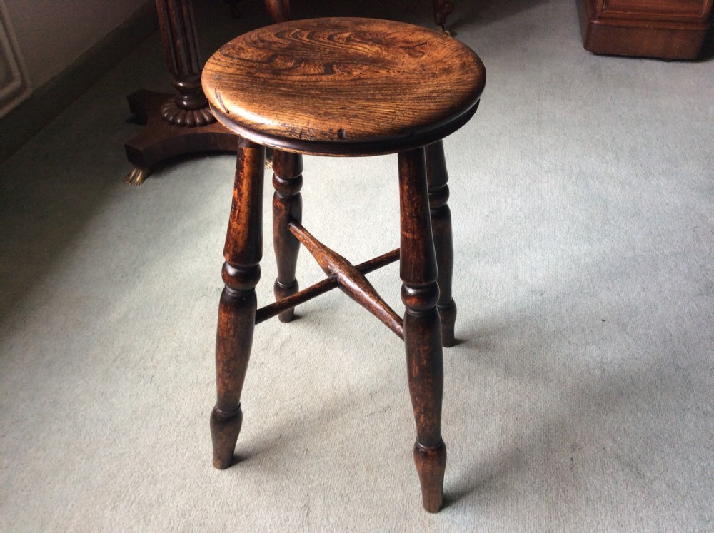 19thC Elm kitchen stool