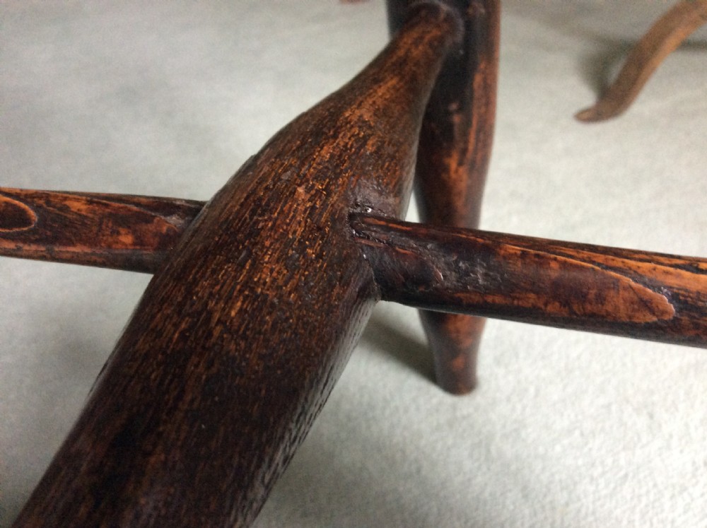 19thC Elm kitchen stool View X