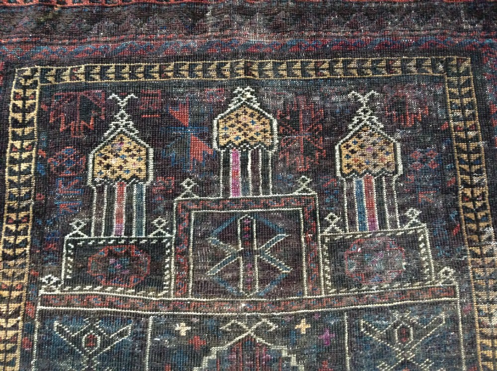 A small antique Caucasian hall rug View II