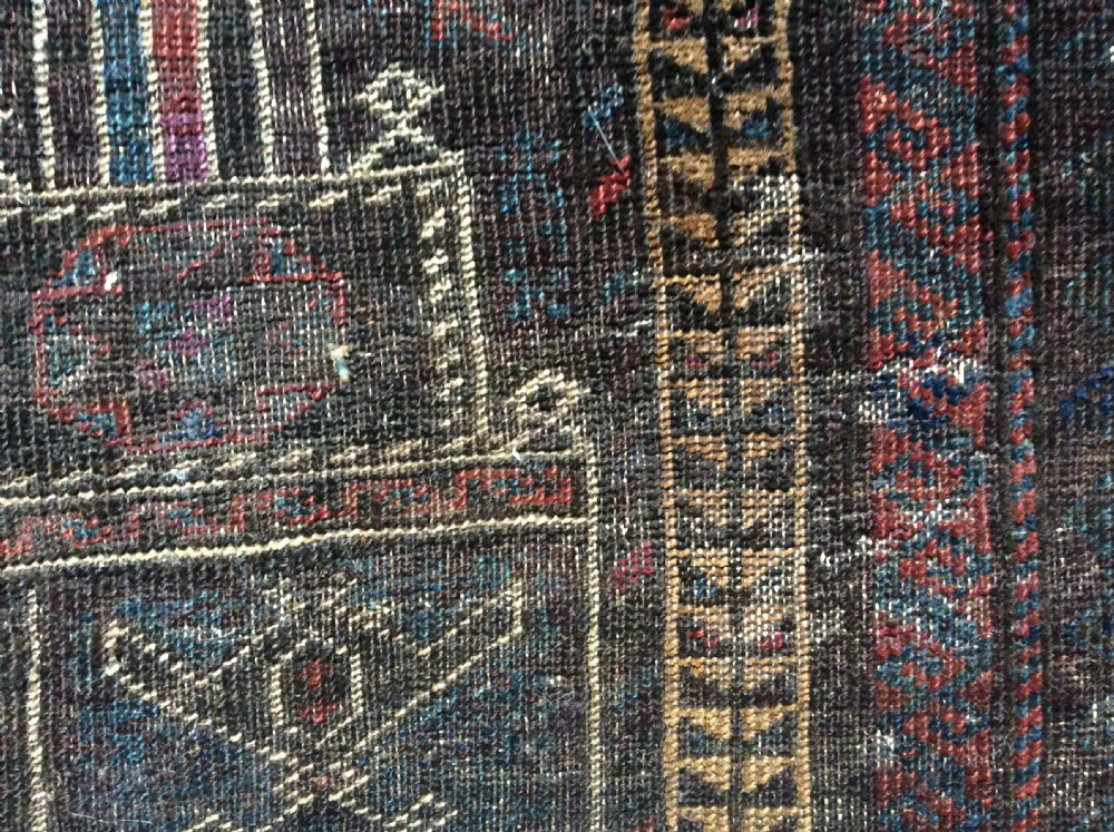A small antique Caucasian hall rug View V