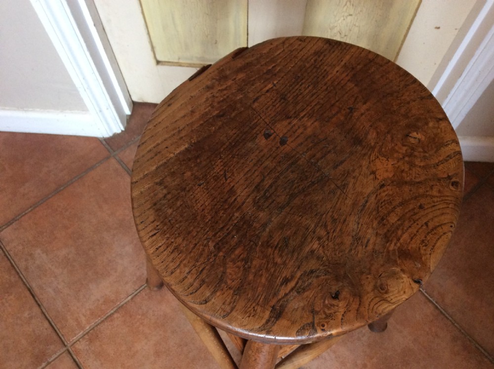 A Victorian tall kitchen country stool View II