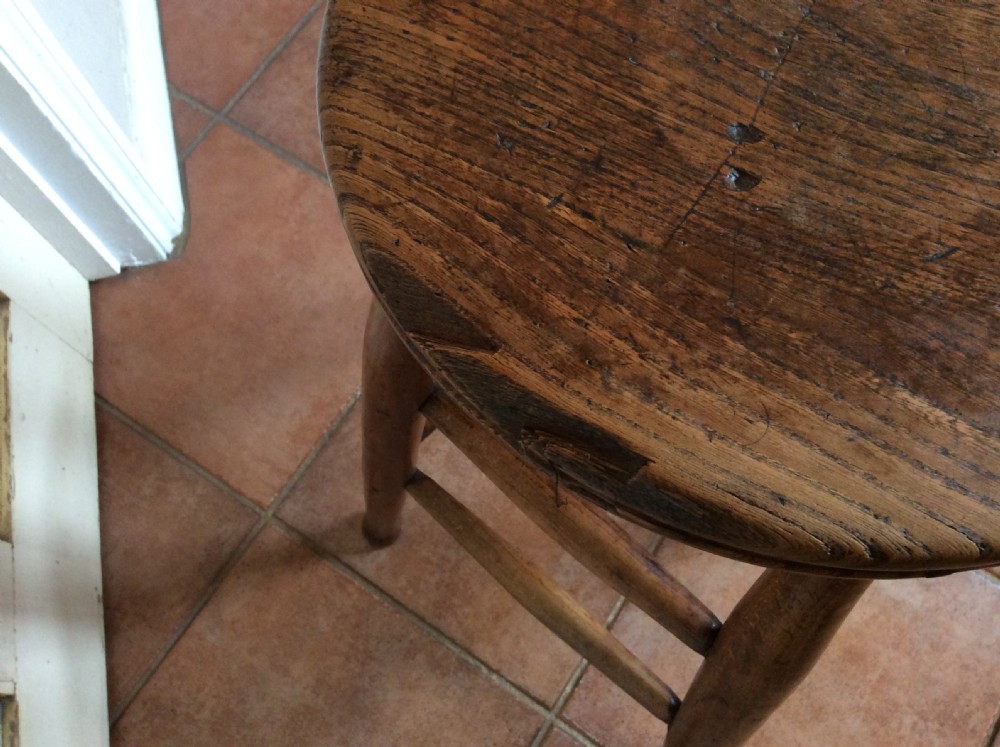 A Victorian tall kitchen country stool View VIII