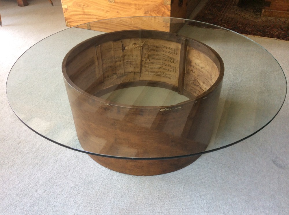 A 19thC decorative drum case coffee table View VIII