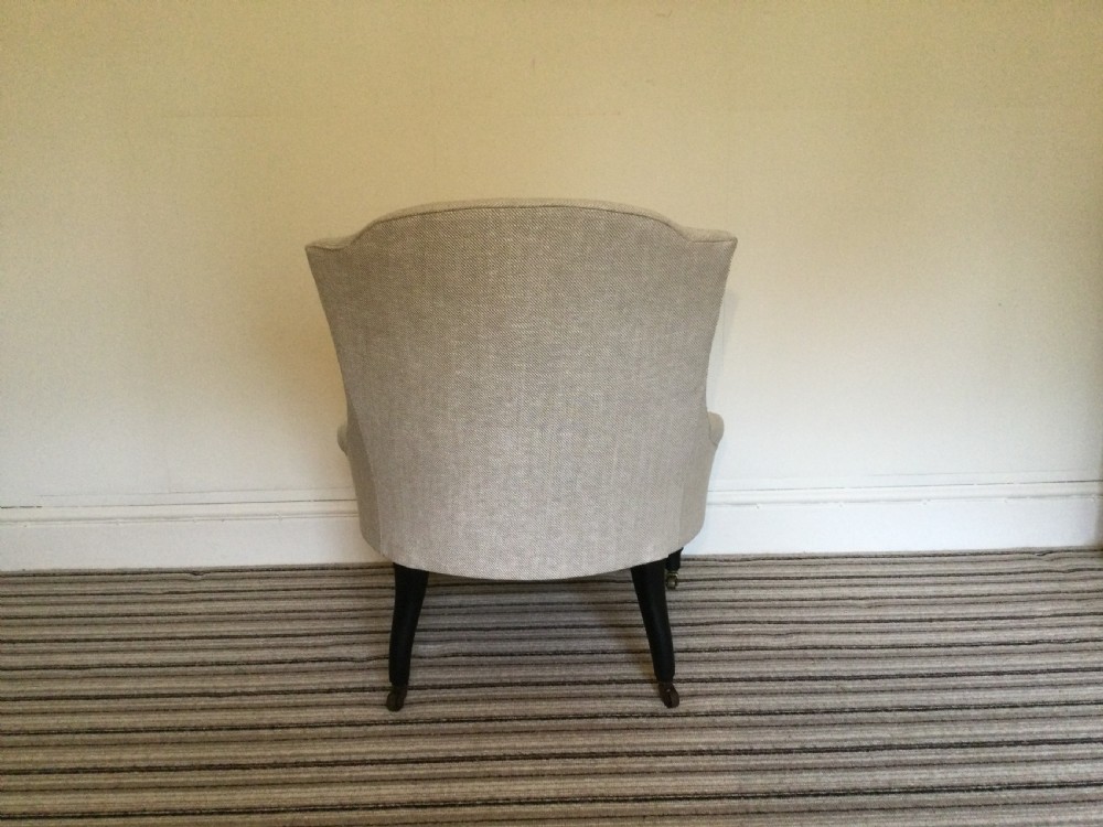 A 19thC French upholstered slipper side chair View V