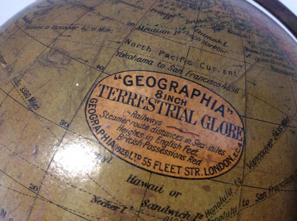 An 8'' Geographia terrestrial world globe View II