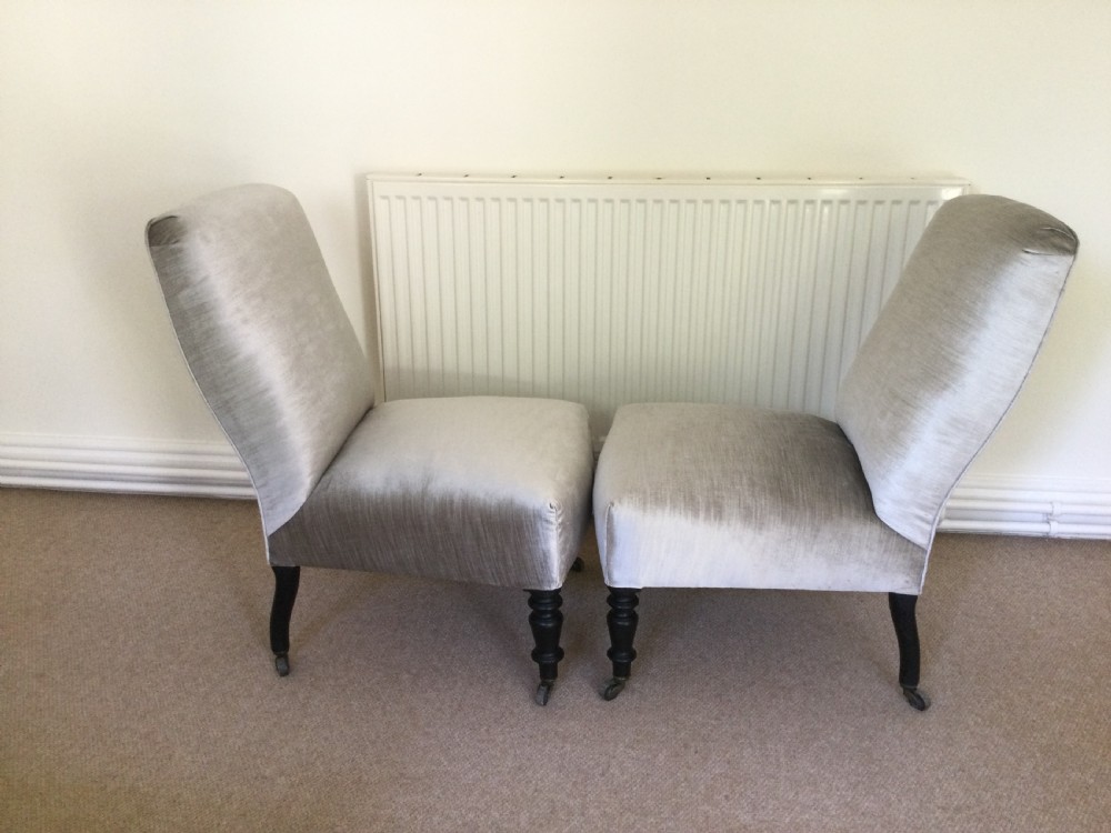A pair of French slipper side chairs View II