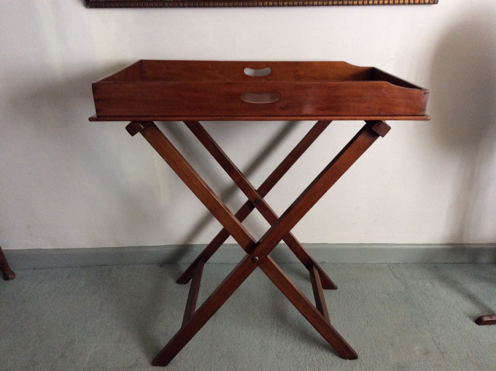 A 19thC butlers tray on original stand