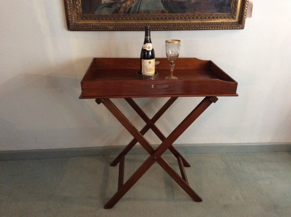 A 19thC butlers tray on original stand View II