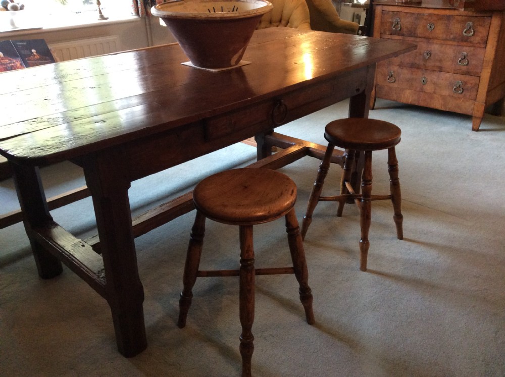 A pair of similar kitchen country stools View II