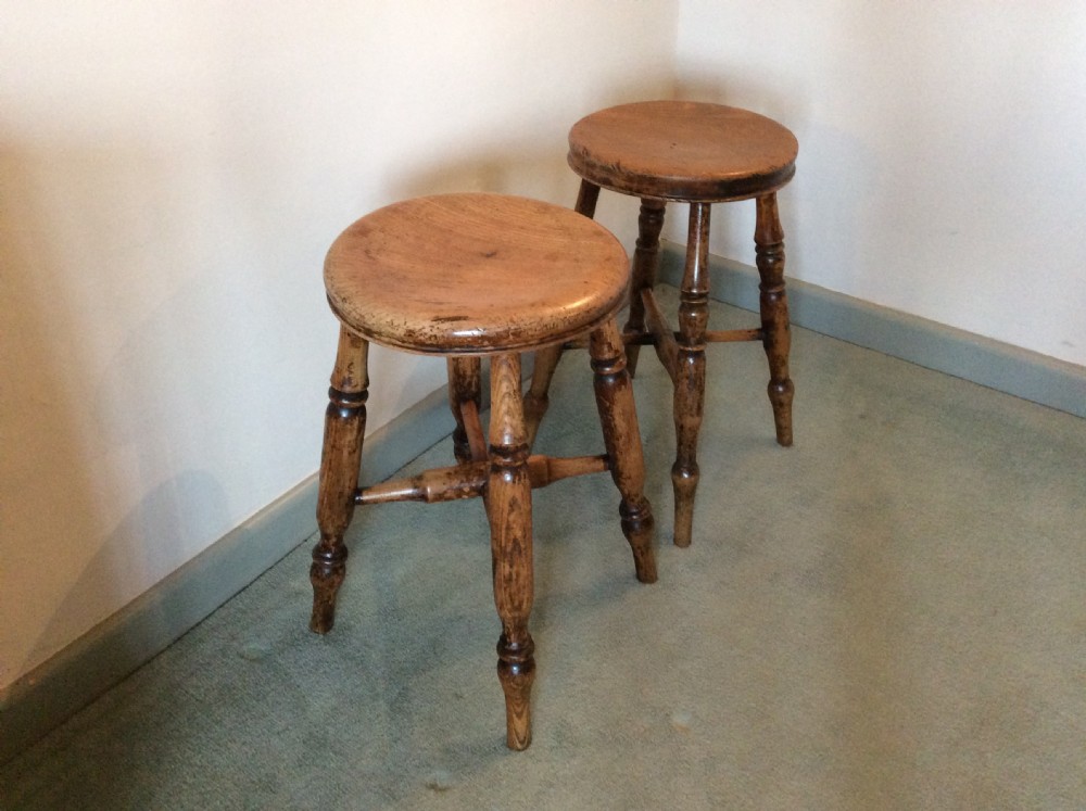 A pair of similar kitchen country stools View IV