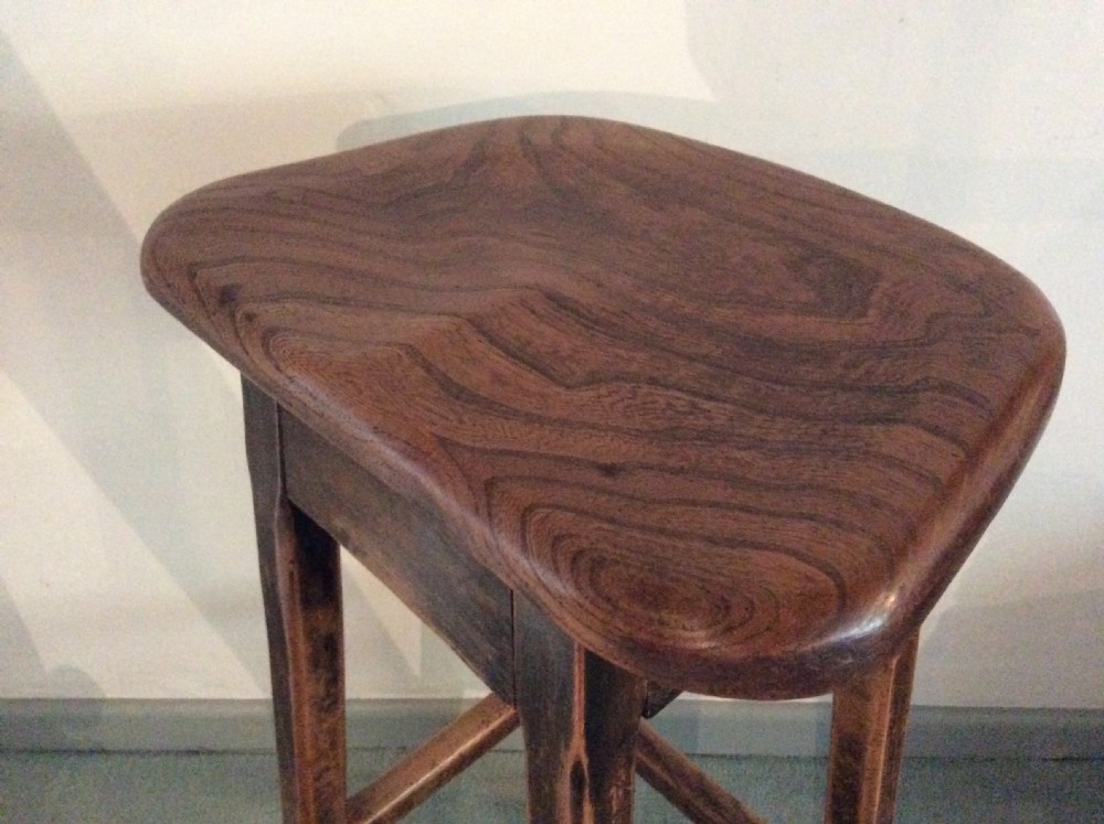 A tall elm kitchen stool View II