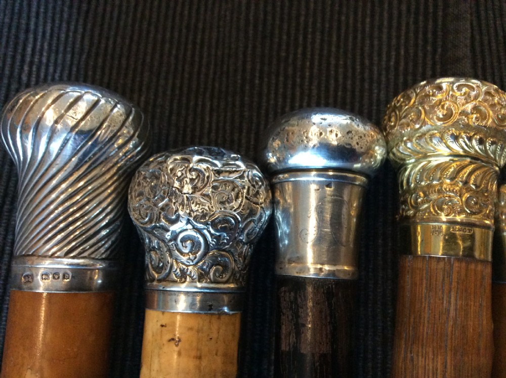A collection of 10 walking sticks and canes View III