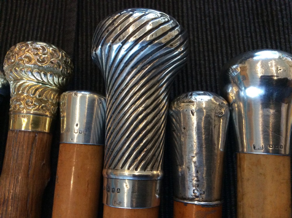 A collection of 10 walking sticks and canes View IV