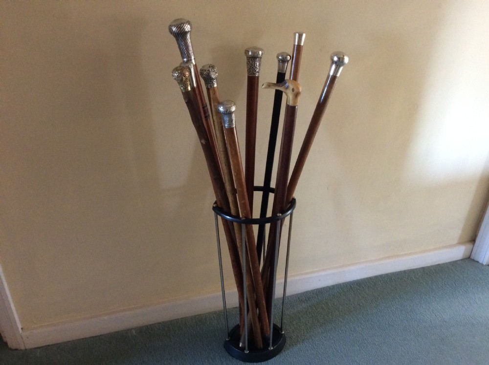 A collection of 10 walking sticks and canes View VIII