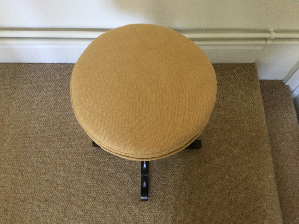 A 19thC French ebonized piano stool View III