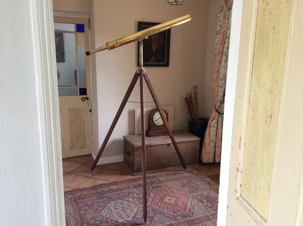 A large brass observation telescope