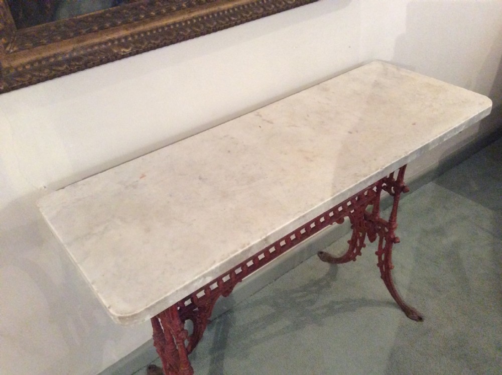 A cast iron and marble console hall table View VII