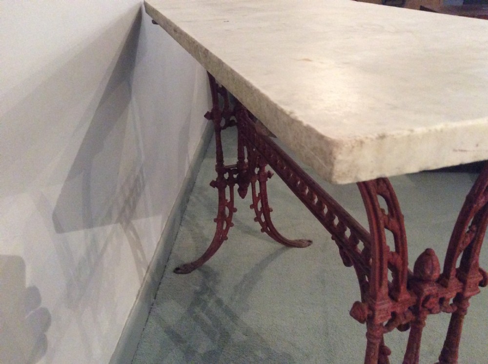 A cast iron and marble console hall table View IX