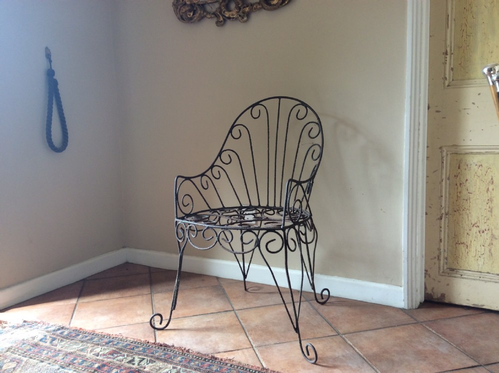 A 19thC wirework garden chair View II