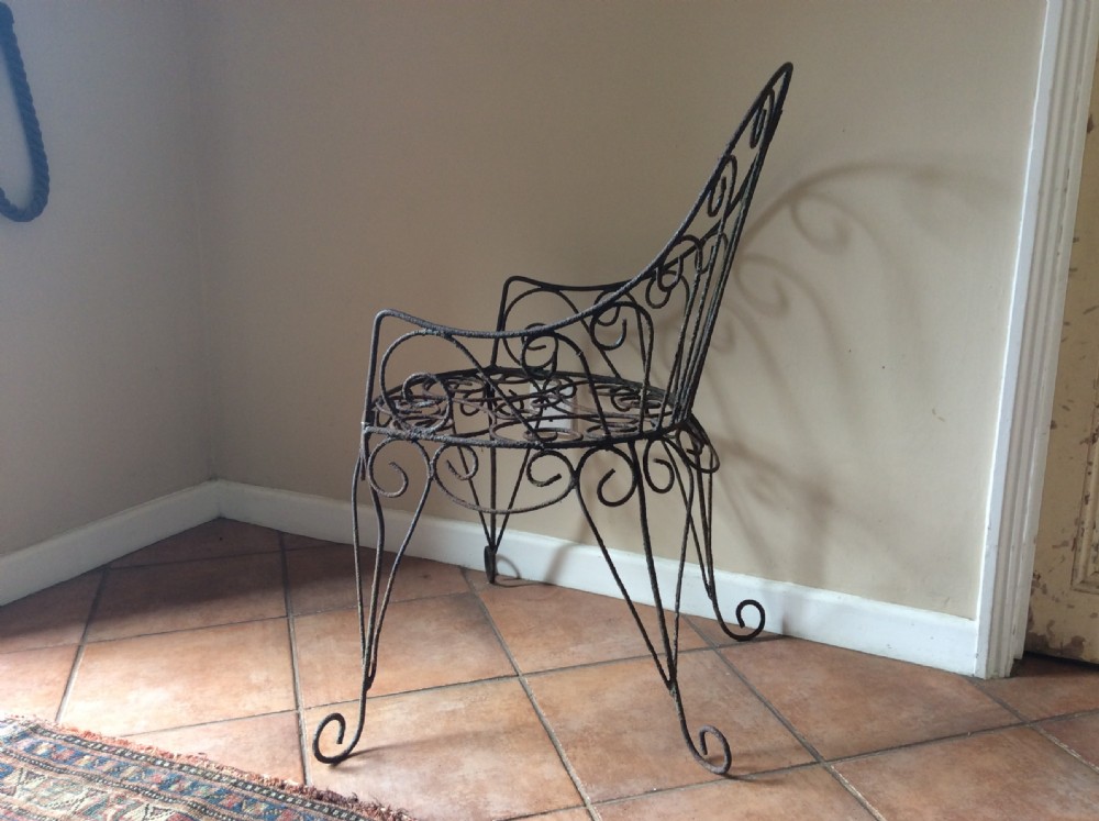 A 19thC wirework garden chair View III