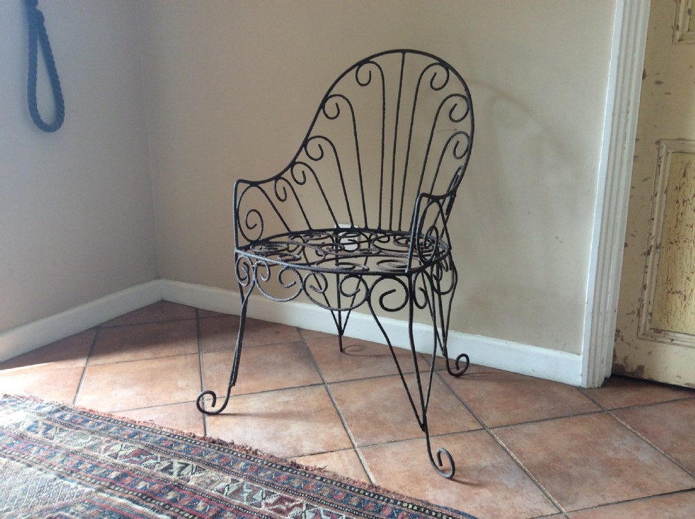 A 19thC wirework garden chair View V