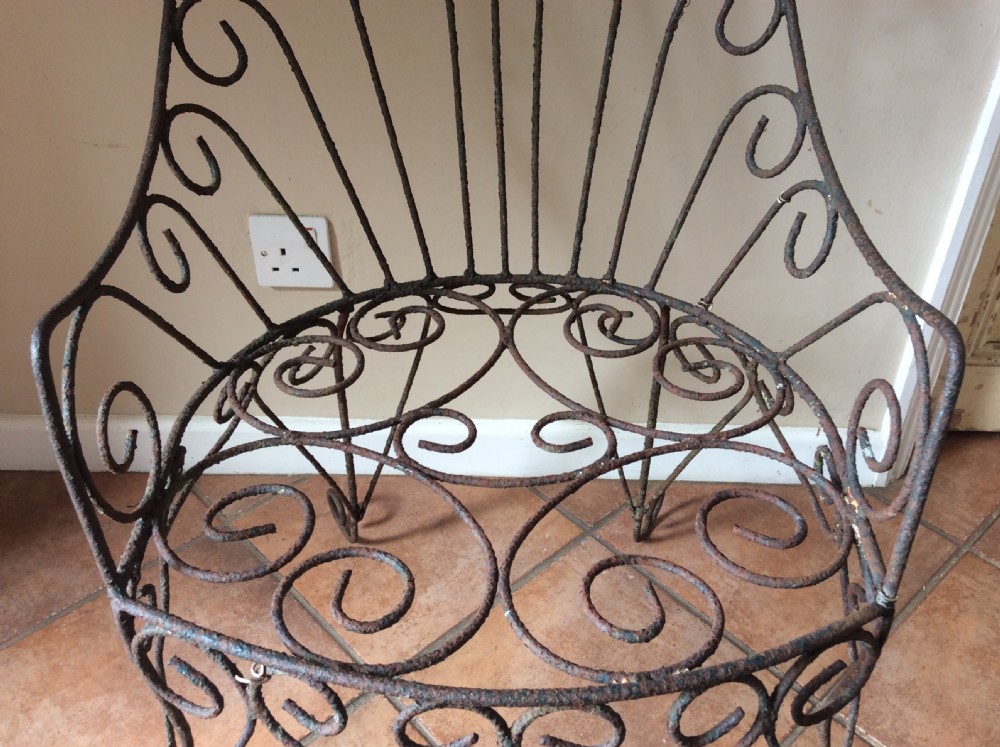 A 19thC wirework garden chair View IX