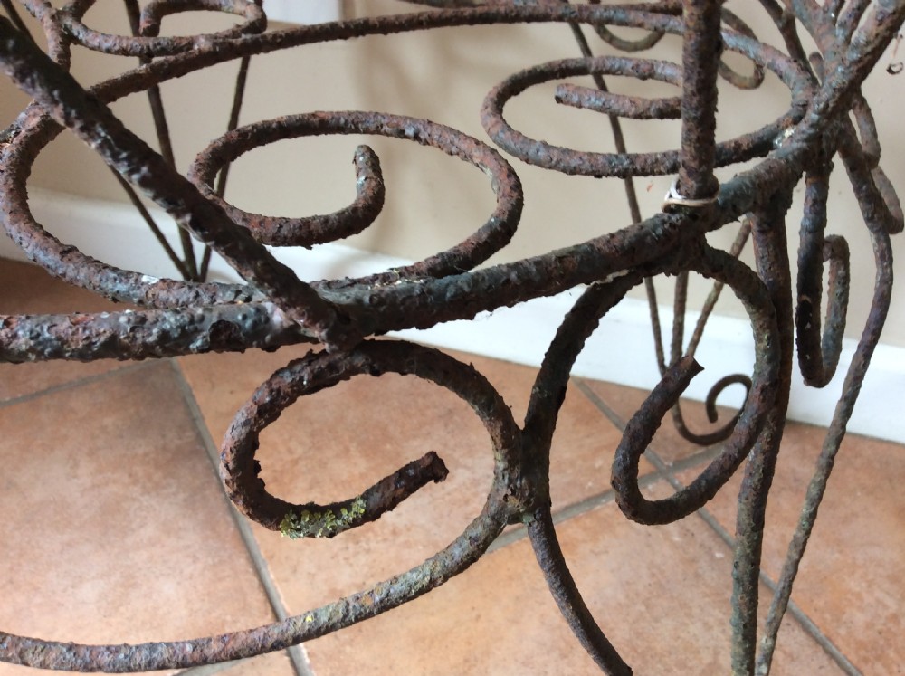 A 19thC wirework garden chair View XII