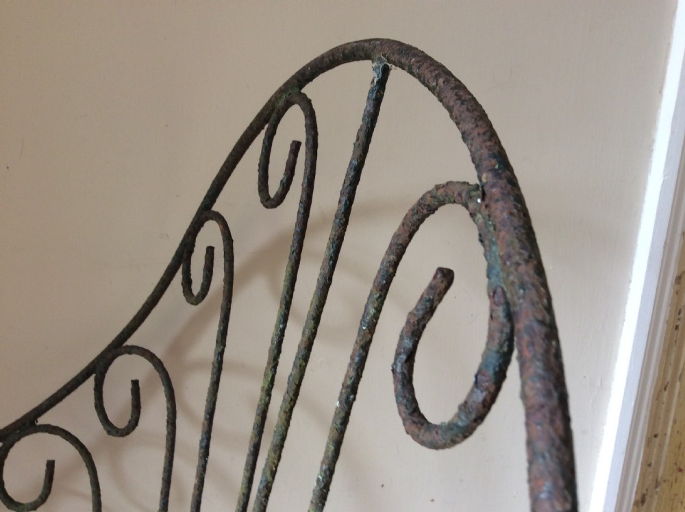 A 19thC wirework garden chair View XIII