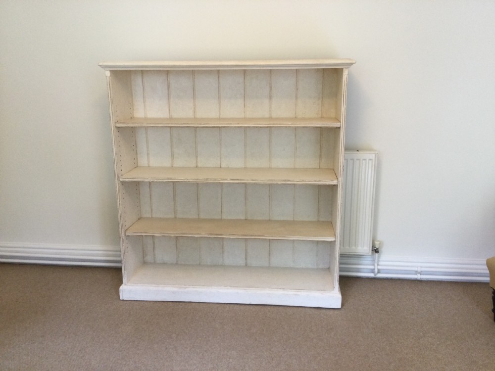 An English painted pine bookcase