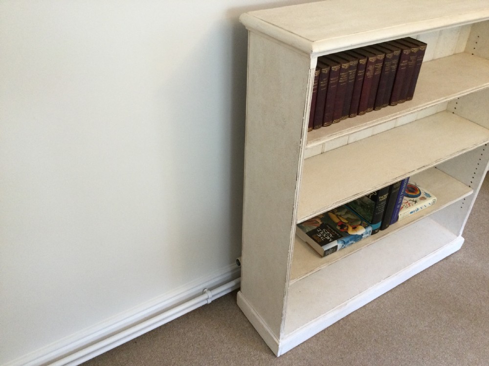 An English painted pine bookcase View VI