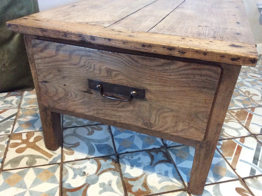 A French elm topped coffee table View III