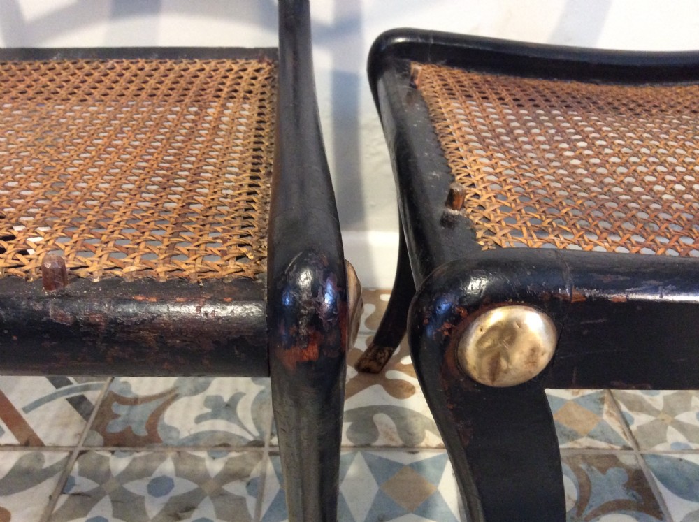 A pair of Regency hall chairs View X