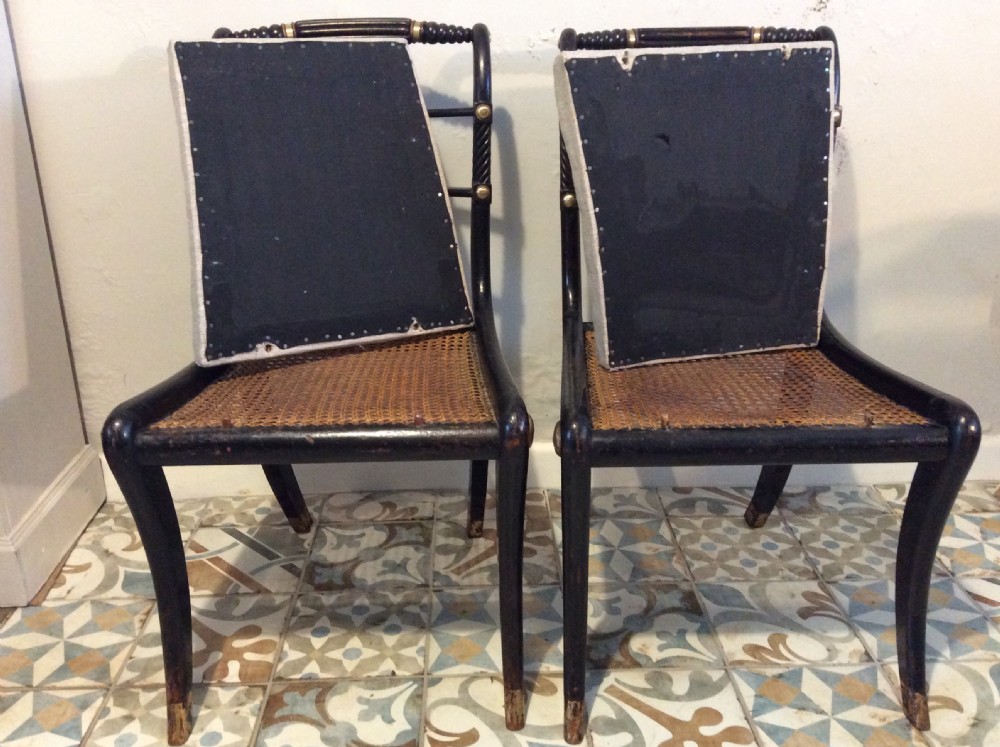 A pair of Regency hall chairs View XV