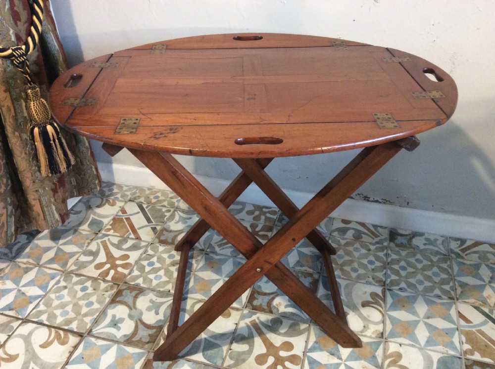 A 19thC oval butlers tray on stand View IV