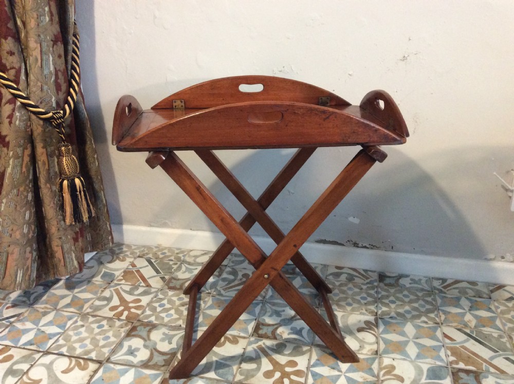 A 19thC oval butlers tray on stand View V