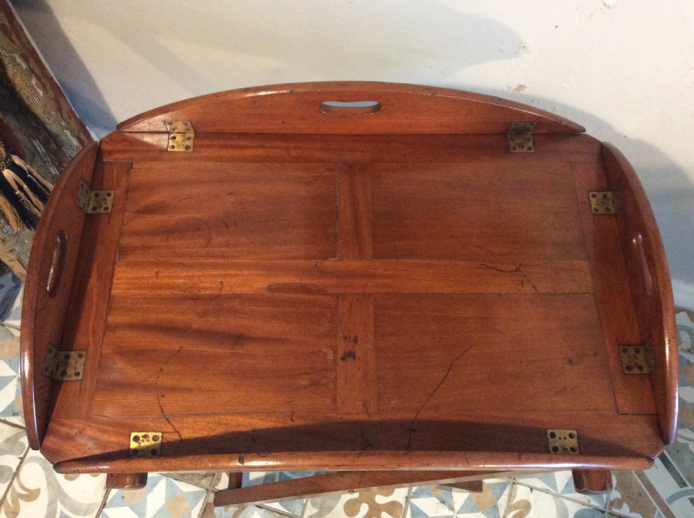 A 19thC oval butlers tray on stand View VI