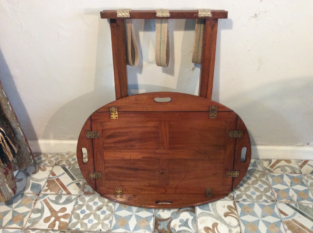 A 19thC oval butlers tray on stand View XI