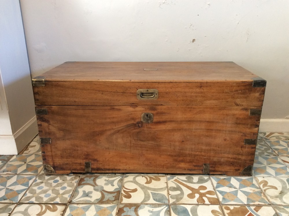 A 19thC camphor campaign trunk