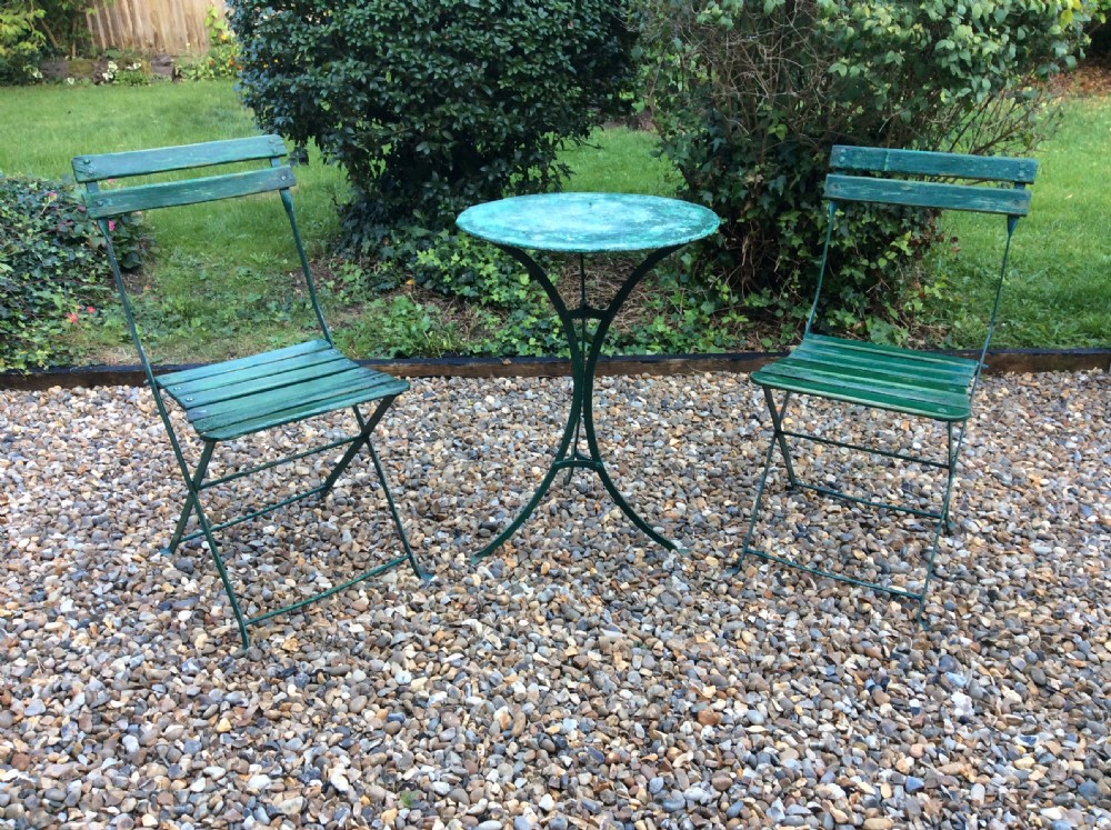 French iron garden table and chairs