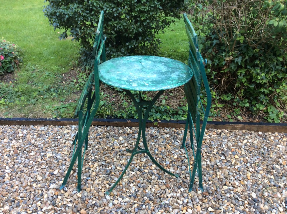 French iron garden table and chairs View IV