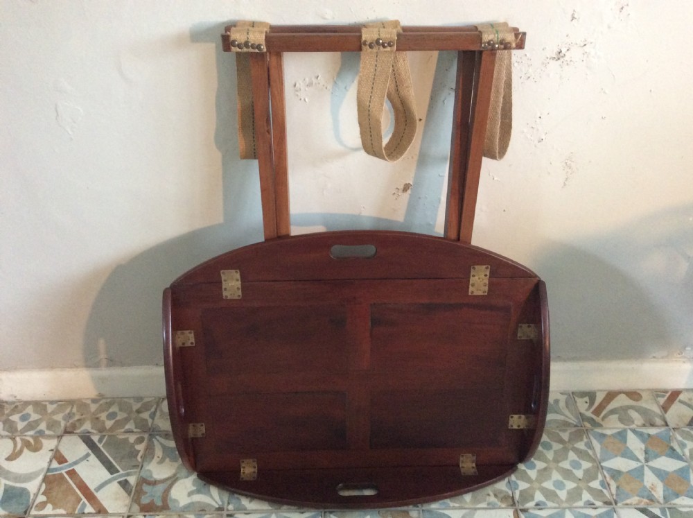 A late Georgian oval butlers tray on stand View XIII