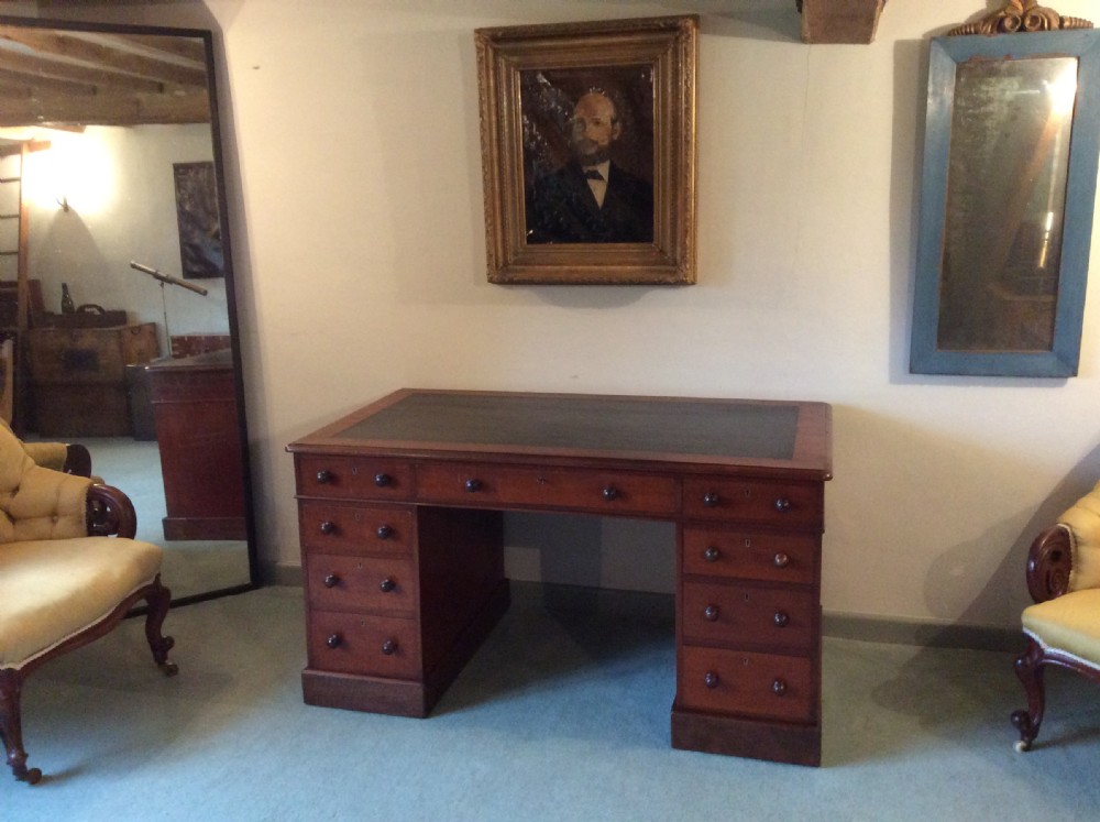 A Victorian (135 cm wide) pedestal desk View III