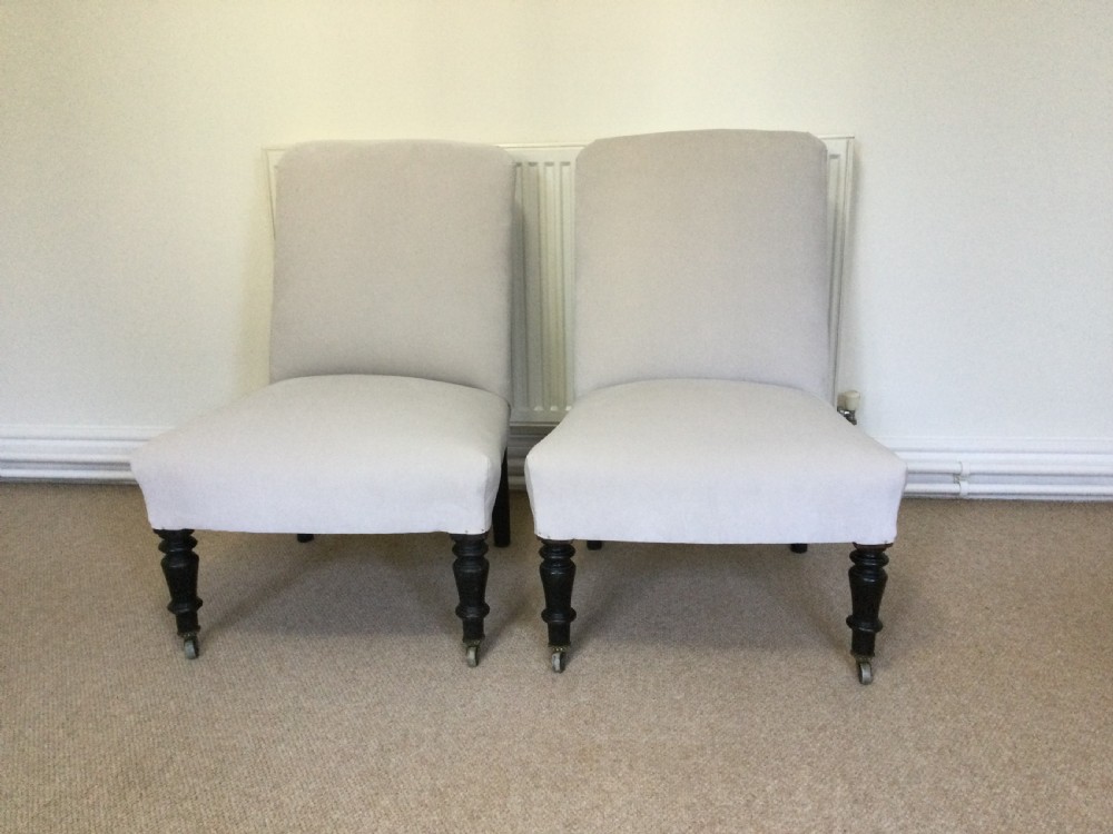 A pair of Napoleon III slipper chairs View II