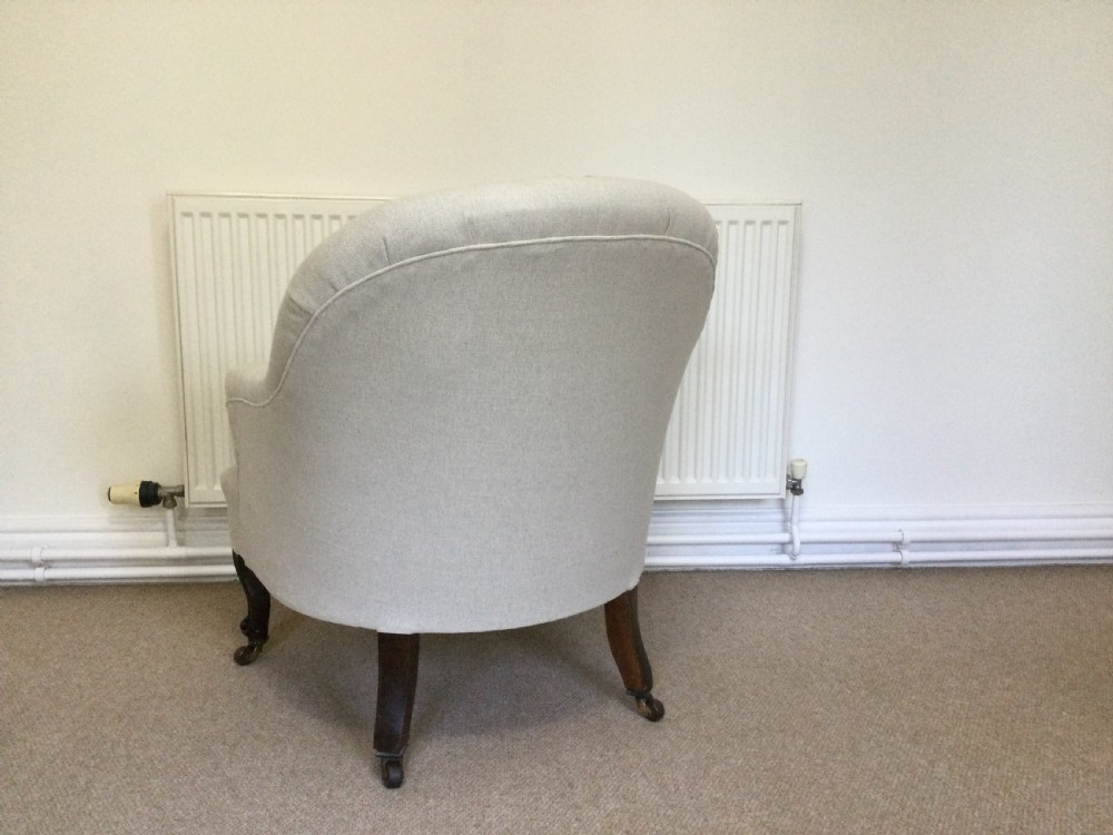 An English button back armchair View V